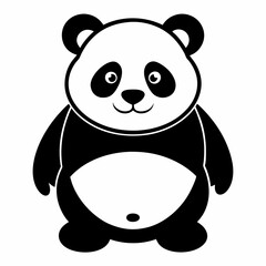 Minimalist Panda Silhouette Vector