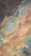 Naklejka premium Galaxy painting astronomy universe.