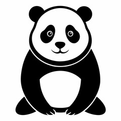 Minimalist Panda Silhouette Vector