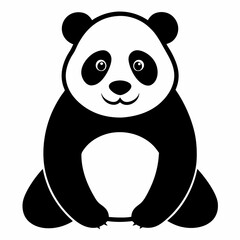 Minimalist Panda Silhouette Vector