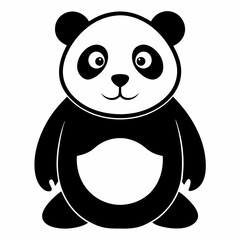 Minimalist Panda Silhouette Vector