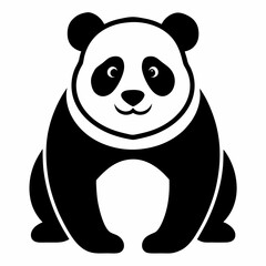 Minimalist Panda Silhouette Vector