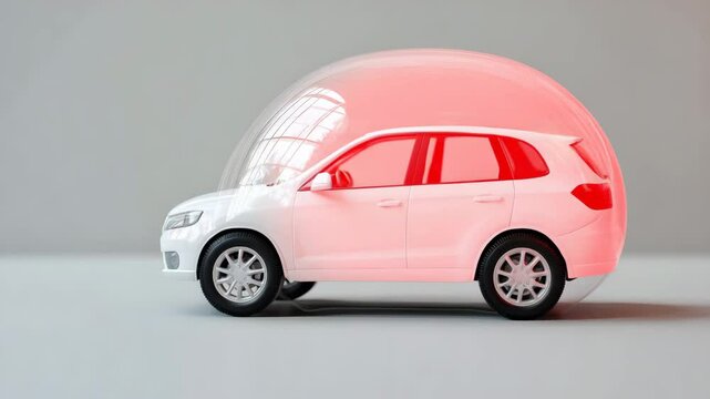 Innovative car safety technology showcases a protective shield in action