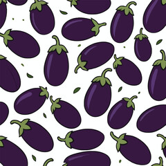 seamless pattern with eggplant