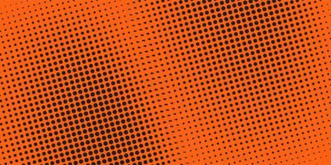 Dots halftone orange color pattern gradient texture with technology digital background. Good modern