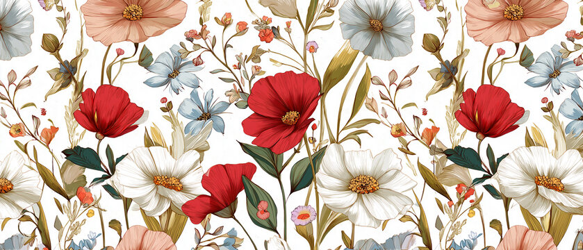 Delicadeza Natural: Patr&oacute;n Floral sobre Blanco Puro