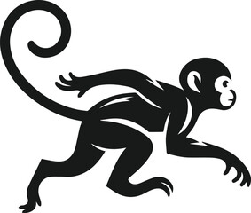 Obraz premium Silhouette of a running monkey vector