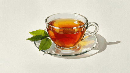 Tea leaf wash isolated watercolor vector illustration svg 