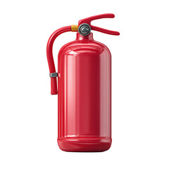 Obraz premium Red Fire Extinguisher Safety Equipment 3D Render Isolated on Transparent Background