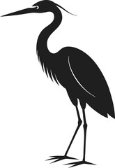 Heron silhouette vector icon on transparent background