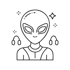 alien icon, alien vector illustration-simple illustration of alien, perfect for alien logos and icons