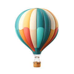 Fototapeta premium Colorful Hot Air Balloon Isolated on Transparent Background