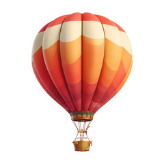 Naklejka premium Red and Orange Hot Air Balloon Isolated on Transparent Background