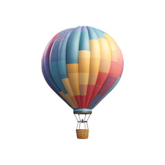 Fototapeta premium Colorful Hot Air Balloon Isolated on Transparent Background