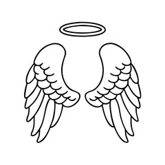 angel wings and halo icon, angel wings and halo vector illustration-simple illustration of angel wings and halo, perfect for angel wings and halo logos and icons