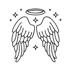 angel wings and halo icon, angel wings and halo vector illustration-simple illustration of angel wings and halo, perfect for angel wings and halo logos and icons