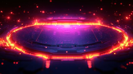 Sci-fi circular portal glowing with vibrant energy