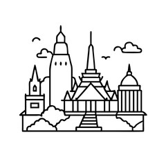 bangkok icon, bangkok vector illustration-simple illustration of bangkok, perfect for bangkok logos and icons