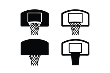 set of Basketball hoop silhouette vector illustration
