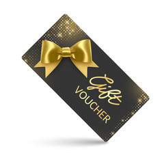 Gift certificate voucher with golden texture