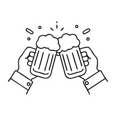 beer mugs cheers icon, beer mugs cheers vector illustration-simple illustration of beer mugs cheers, perfect for beer mugs cheers logos and icons