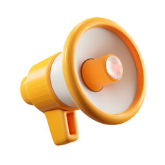 3D Render of a Yellow Megaphone Announcement Device