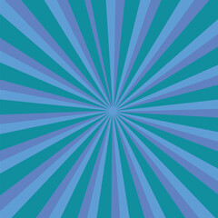 Sun rays blue background, starburst anime pop art cartoon or comic, dotted texture and explosion effect or sunburst, halftone gradient, fun and exciting template frame.