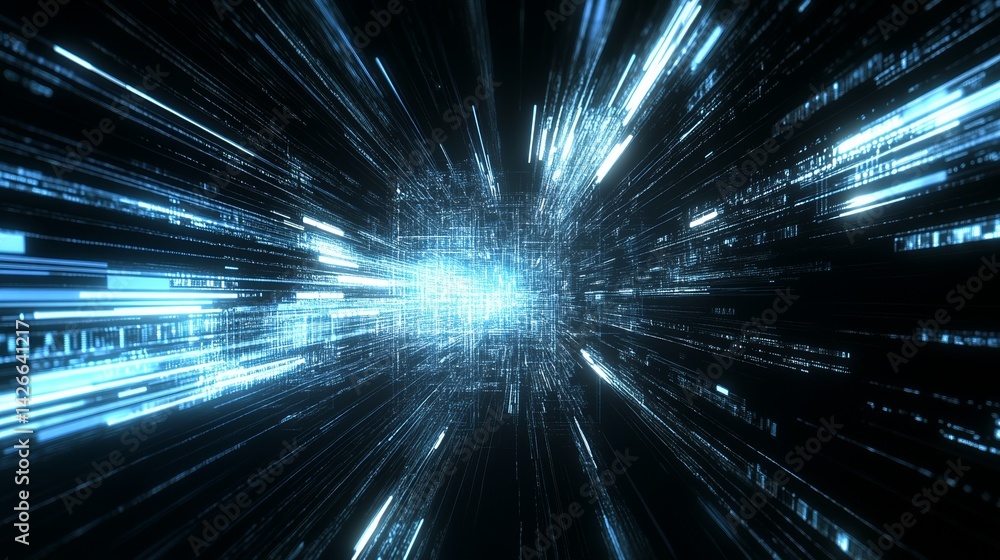 Poster conceptual background representing future tech for business solutions, available as stock