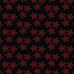 seamless pattern with red flowers