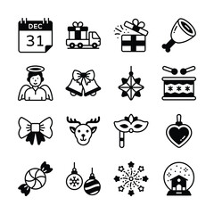 Easy to use pack of xmas and new year glyph style icons