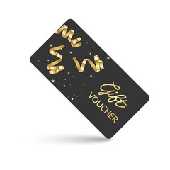 Gift certificate voucher with golden texture