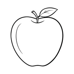 Apple outline vector illustration for coloring pages,educational resources,and graphic designs