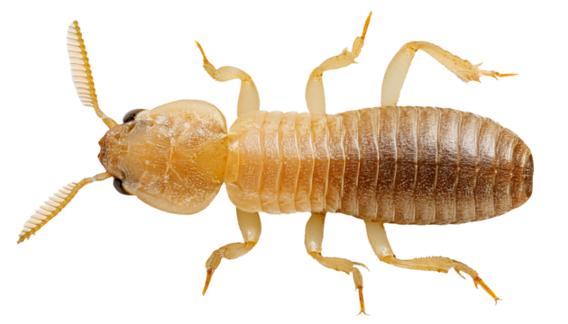 close-up high detail of termite insect full body on isolated background for pest control and science research concept
