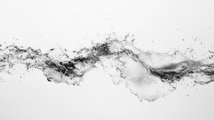 Dynamic water splash action on pure white background abstract photography minimalist design