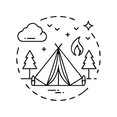 camp icon, camp vector illustration-simple illustration of camp, perfect for camp logos and icons