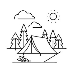camping icon, camping vector illustration-simple illustration of camping, perfect for camping logos and icons