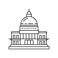 Obraz premium capitol building icon, capitol building vector illustration-simple illustration of capitol building, perfect for capitol building logos and icons