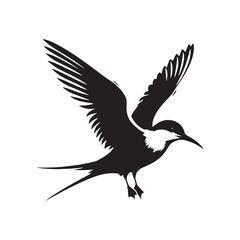 Common tern minimal Silhouette - Common tern Vector - Illustration of Common tern.