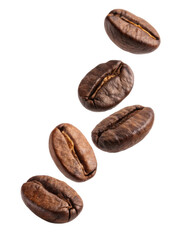 Obraz premium Falling coffee beans create dynamic and aromatic visual experience