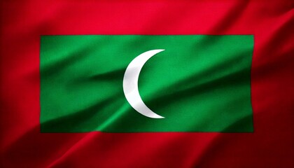 Maldives flag background with waving texture