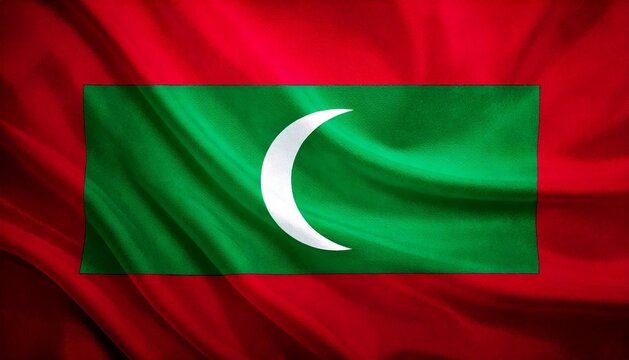 Maldives flag background with waving texture