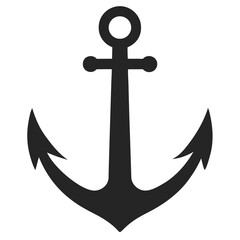 Anchor icon silhouette vector illustration