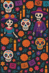 Day of the Dead Print Design in Vector