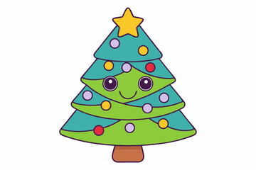 Christmas tree vector illustration