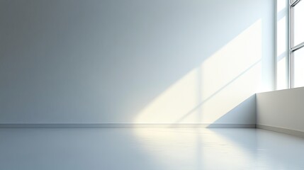 Fototapeta premium Bright natural light illuminating minimalistic white room modern architecture artistic perspective