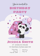 Birthday invitation for a girl 4 years old