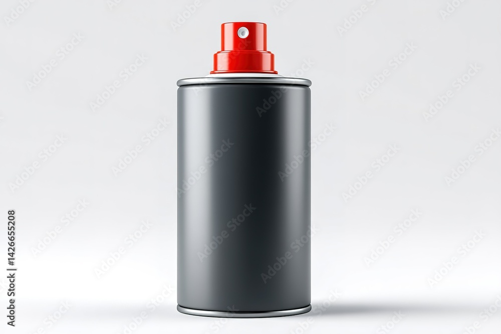Poster spray can with red nozzle displayed on a clean background highlighting artistic creativity and utili