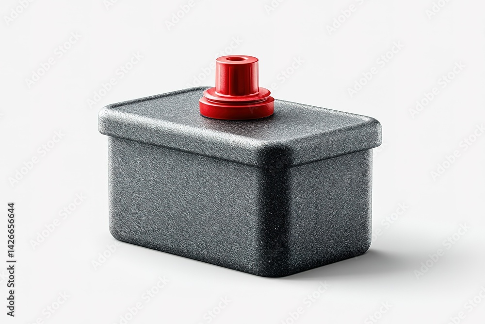 Poster Container with red cap displayed on a neutral background showcasing its modern design and functional attributes
