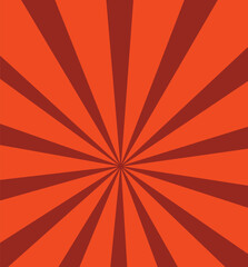 Abstract orange red sunburst background with sun ray. Pattern of starburst. Texture with light of sunburst. Radial beam of sunlight. Retro background with flash. Design of sunbeams.