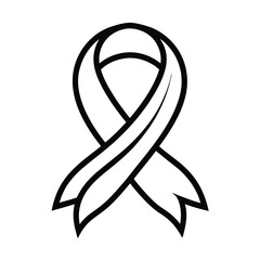 Black outline awareness ribbon for health and support concepts vector illustration